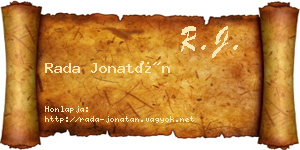 Rada Jonatán névjegykártya
